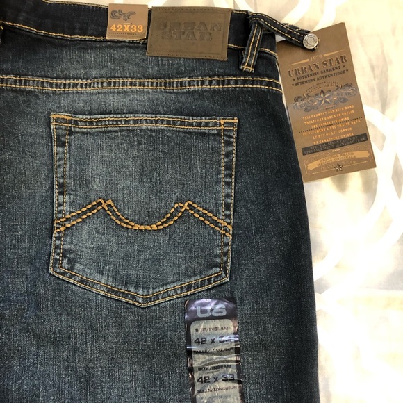 Very Big Navy blue Men’s stretch Jeans Urban Star Brand relaxed fit straight leg - Picture 7 of 10